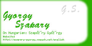 gyorgy szapary business card